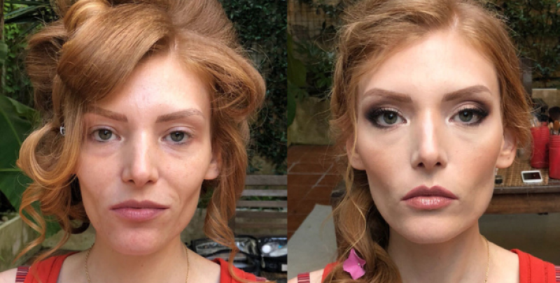 Una cliente prima e dopo il mio trucco